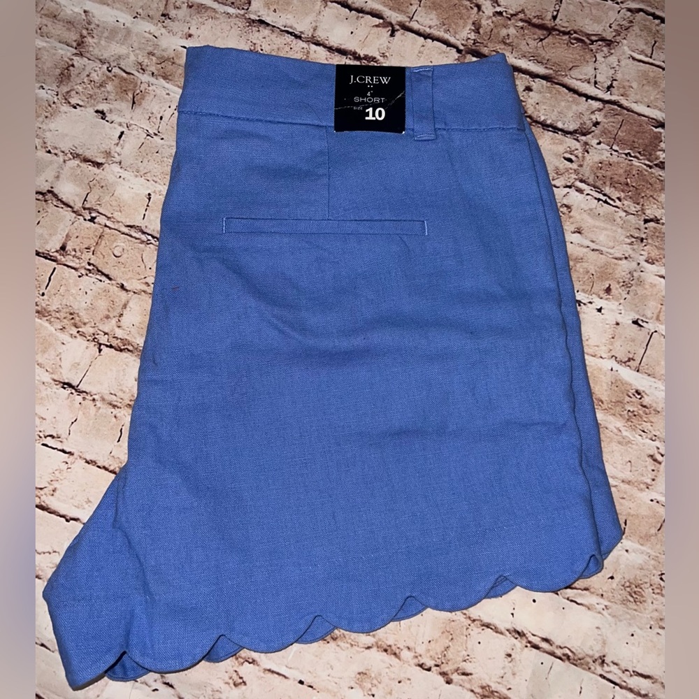 NWT JCrew Chino Scallop Shorts, Size 10
